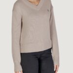 Maglione Calvin Klein Jeans CK EMBRO BADGE V-NECK Beige - Foto 3