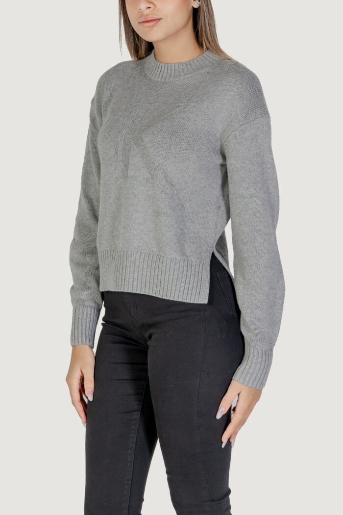 Maglione Calvin Klein CK INTARSIA LOOSE Grigio