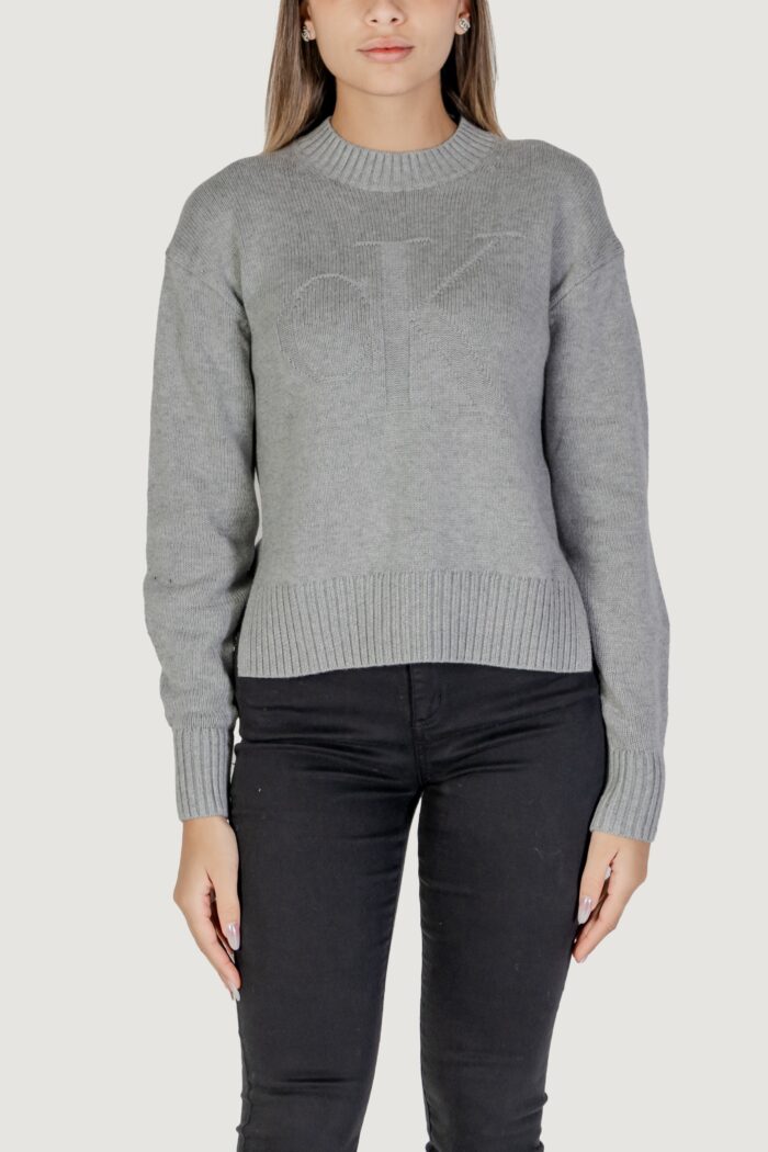 Maglione Calvin Klein CK INTARSIA LOOSE Grigio