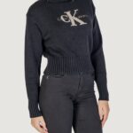 Maglione Calvin Klein Jeans CHENILLE MONOLOGO Nero - Foto 1