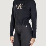 Maglione Calvin Klein Jeans CHENILLE MONOLOGO Nero - Foto 2