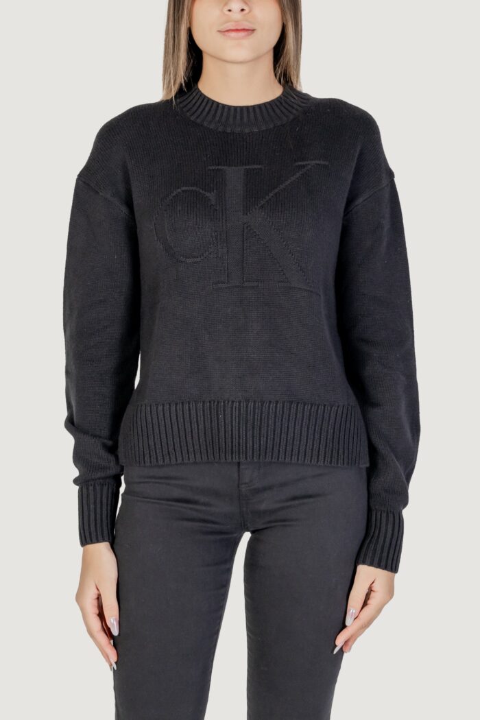 Maglione Calvin Klein CK INTARSIA LOOSE Nero