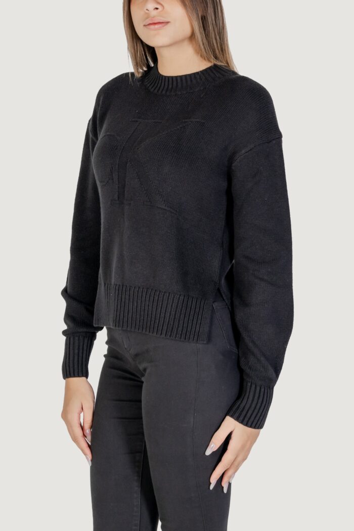 Maglione Calvin Klein CK INTARSIA LOOSE Nero