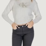 Maglione Calvin Klein Jeans CHENILLE MONOLOGO Panna - Foto 1