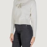 Maglione Calvin Klein Jeans CHENILLE MONOLOGO Panna - Foto 2