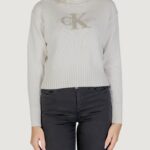 Maglione Calvin Klein Jeans CHENILLE MONOLOGO Panna - Foto 5