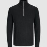 Maglione Jack Jones Jjeperfect Knit Half Zip Nero - Foto 1