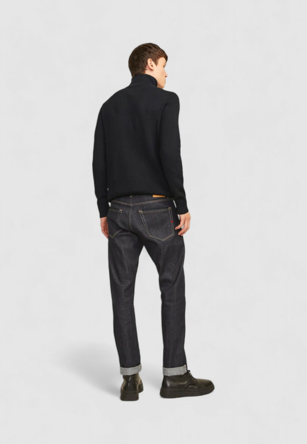 Maglione Jack Jones Jjeperfect Knit Half Zip Nero - Foto 4