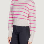 Maglione Jacqueline de Yong JDYSIGRID LIFE L/S ONECK PUFFDOT PUL KNT Rosa - Bianco - Foto 2