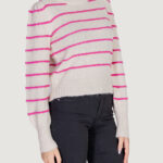 Maglione Jacqueline de Yong JDYSIGRID LIFE L/S ONECK PUFFDOT PUL KNT Rosa - Bianco - Foto 3