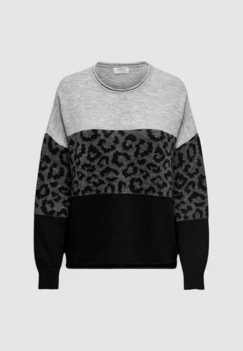 Maglione Only Onljade Animal Ls O-Neck Noos Knt Grigio Chiaro - Foto 1