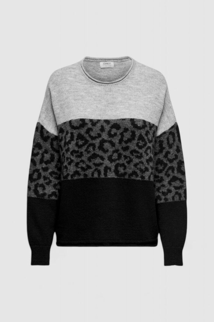 Maglione Only Onljade Animal Ls O-Neck Noos Knt Grigio Chiaro