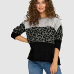 Maglione Only Onljade Animal Ls O-Neck Noos Knt Grigio Chiaro - Foto 5