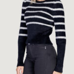 Maglione Only Onlpiumo Ls Puff Stripe O-Neck Cc Knt Nero - Foto 2