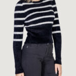 Maglione Only Onlpiumo Ls Puff Stripe O-Neck Cc Knt Nero - Foto 3