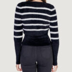 Maglione Only Onlpiumo Ls Puff Stripe O-Neck Cc Knt Nero - Foto 4