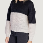 Maglione Only ONLROSE LIFE LS O-NECK BLOCK KNT Nero - Foto 3