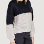 Maglione Only ONLROSE LIFE LS O-NECK BLOCK KNT Nero - Foto 4