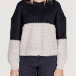 Maglione Only ONLROSE LIFE LS O-NECK BLOCK KNT Nero - Foto 5