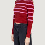 Maglione Only Onlpiumo Ls Puff Stripe O-Neck Cc Knt Rosso - Foto 3