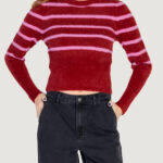 Maglione Only Onlpiumo Ls Puff Stripe O-Neck Cc Knt Rosso - Foto 5