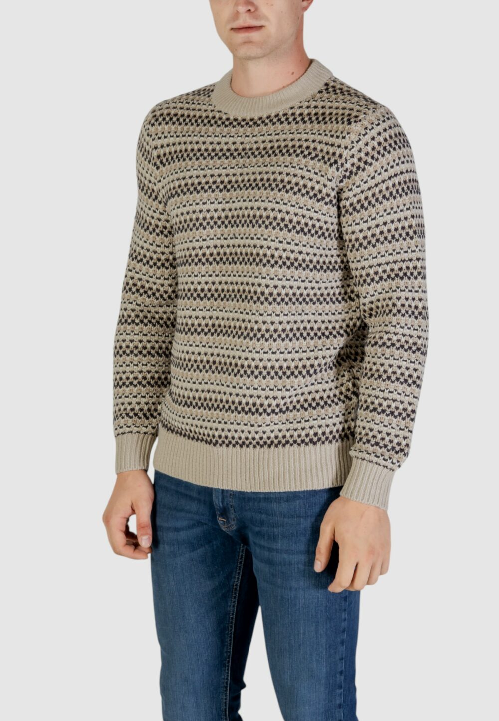 Maglione Only & Sons ONSMUSA REG 3 STRUC CREW KNIT Beige - Foto 1