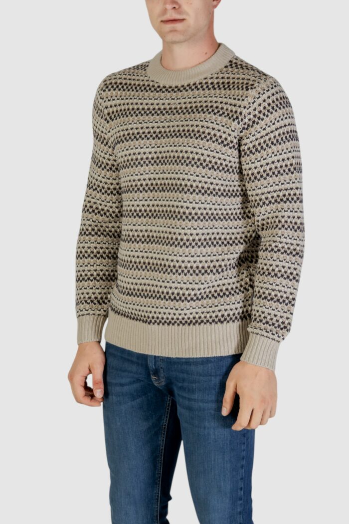 Maglione Only & Sons ONSMUSA REG 3 STRUC CREW KNIT Beige