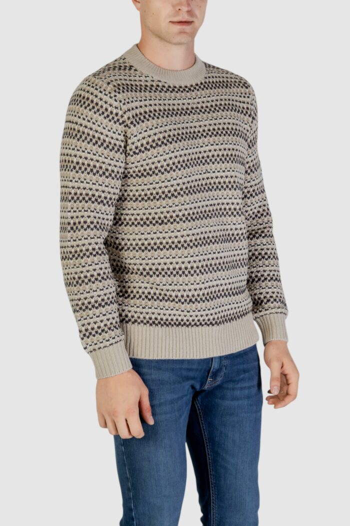 Maglione Only & Sons ONSMUSA REG 3 STRUC CREW KNIT Beige