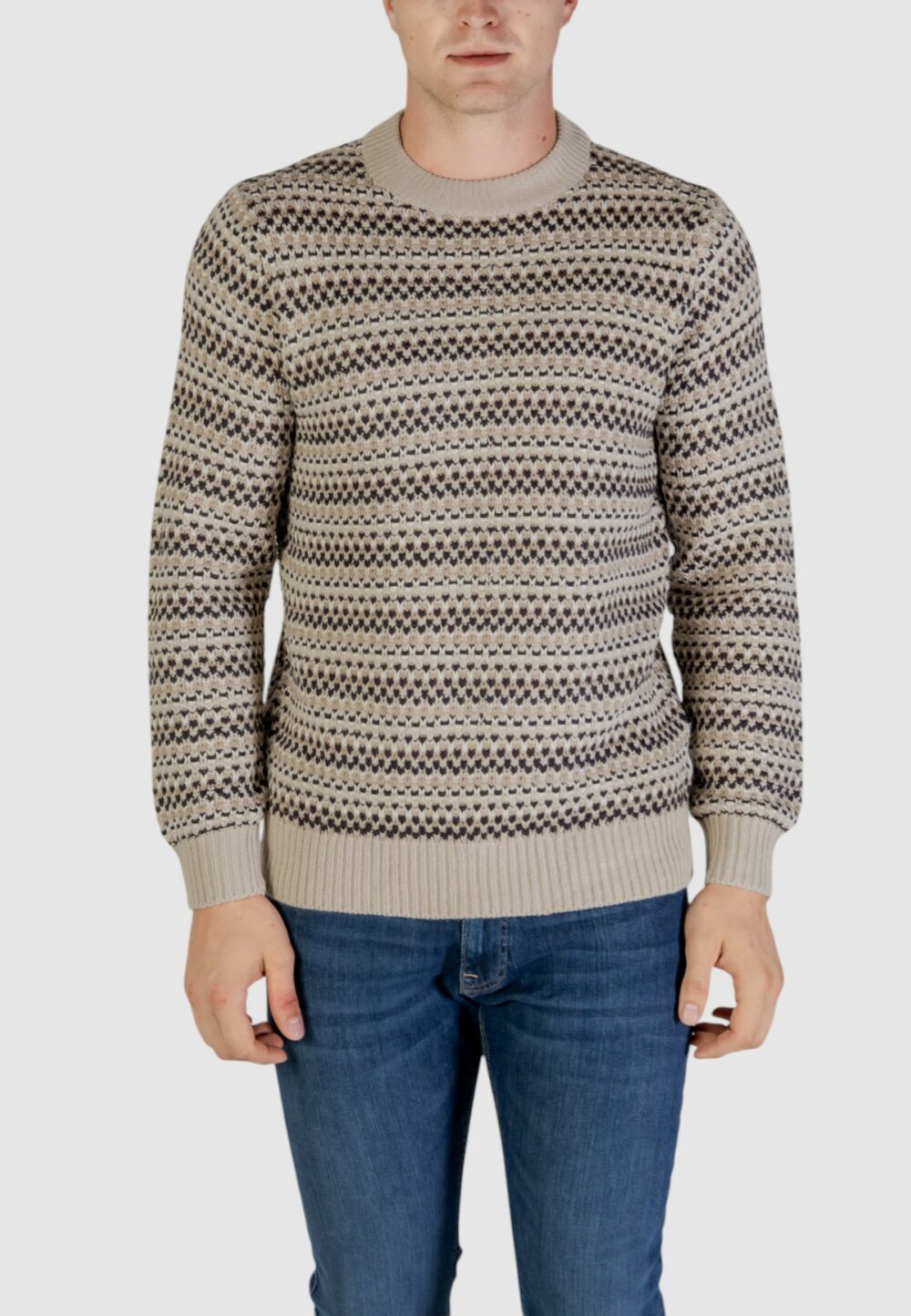 Maglione Only & Sons ONSMUSA REG 3 STRUC CREW KNIT Beige - Foto 4