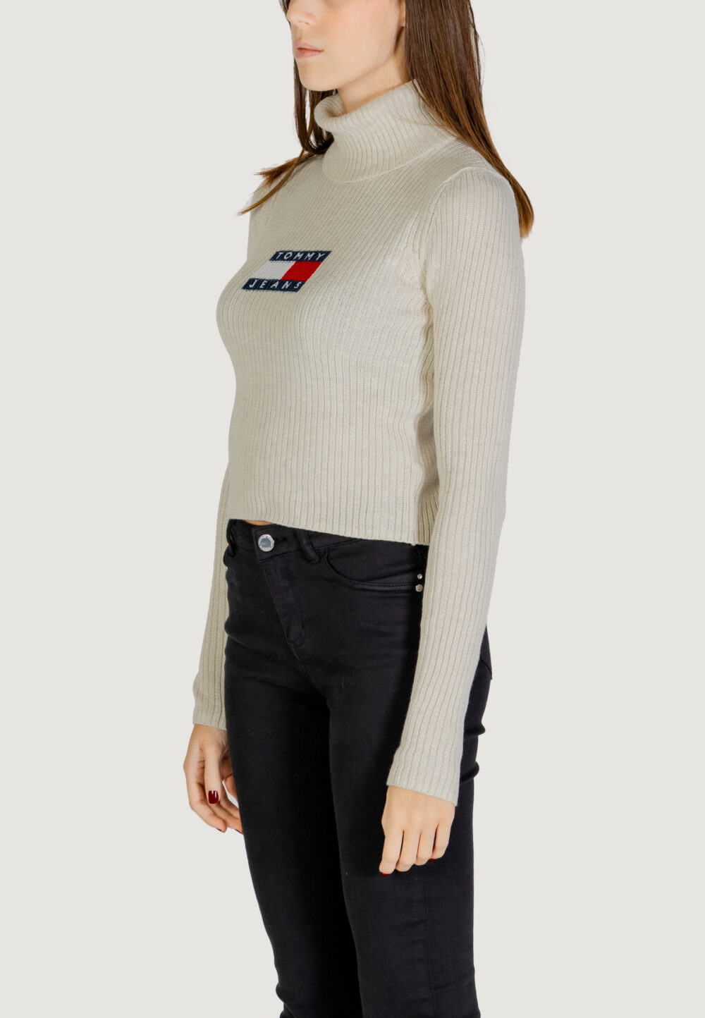 Maglione Tommy Hilfiger Jeans TJW MELANGE TRTLNCK Beige chiaro - Foto 3