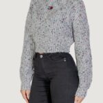 Maglione Tommy Hilfiger Jeans TJW MOCKNECK MARLED Bianco - Foto 2