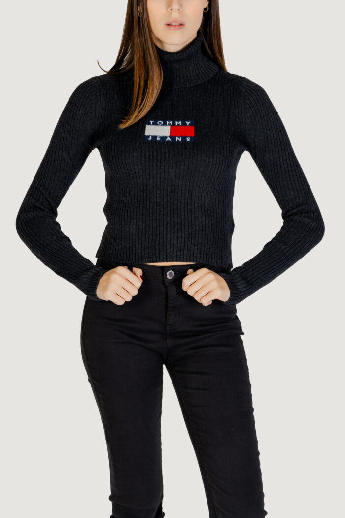 Maglione Tommy Hilfiger TJW MELANGE TRTLNCK Nero