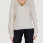 Maglione Vero Moda VMNERA LS V-NECK PULLOVER BOO Bianco - Foto 5