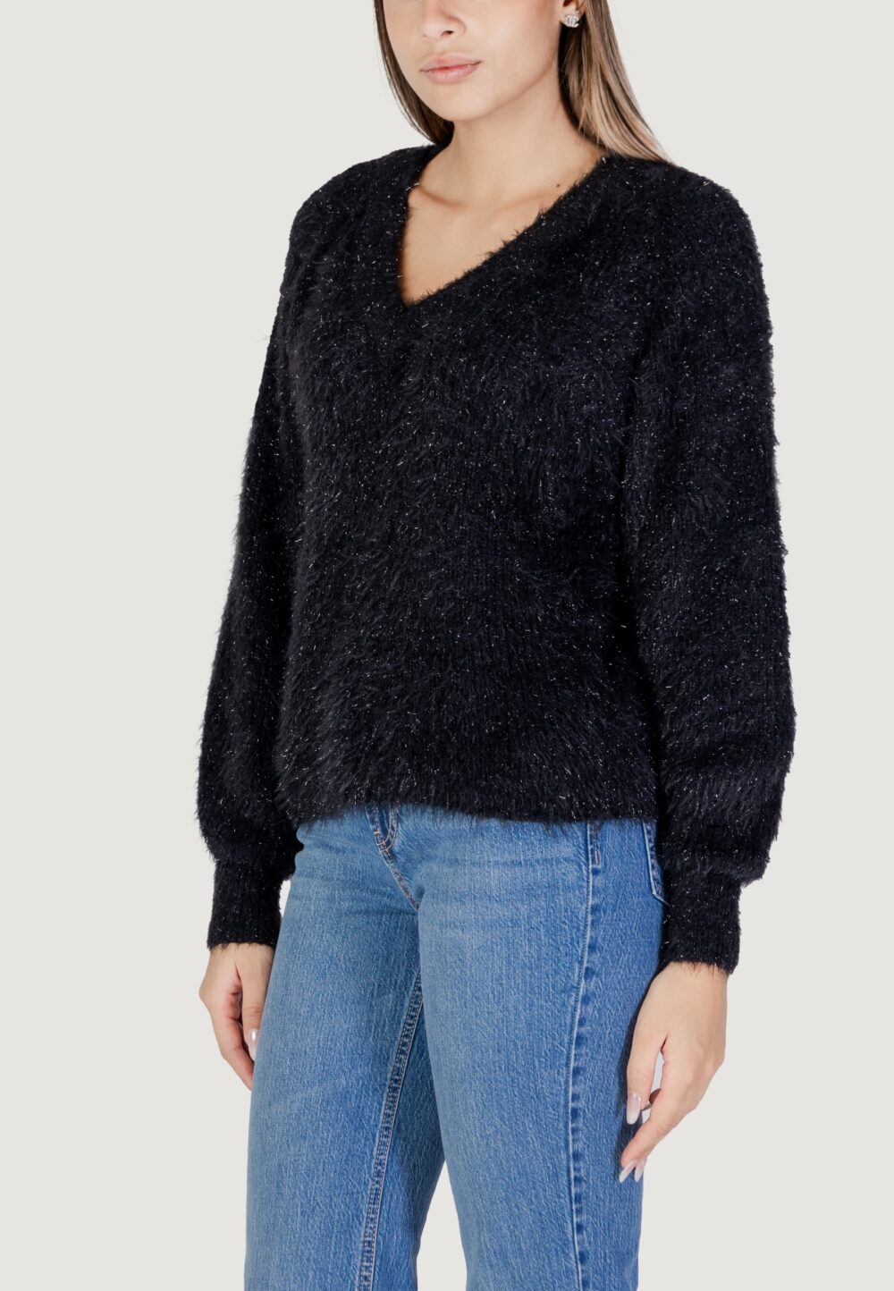 Maglione Vero Moda VMNERA LS V-NECK PULLOVER BOO Nero - Foto 2