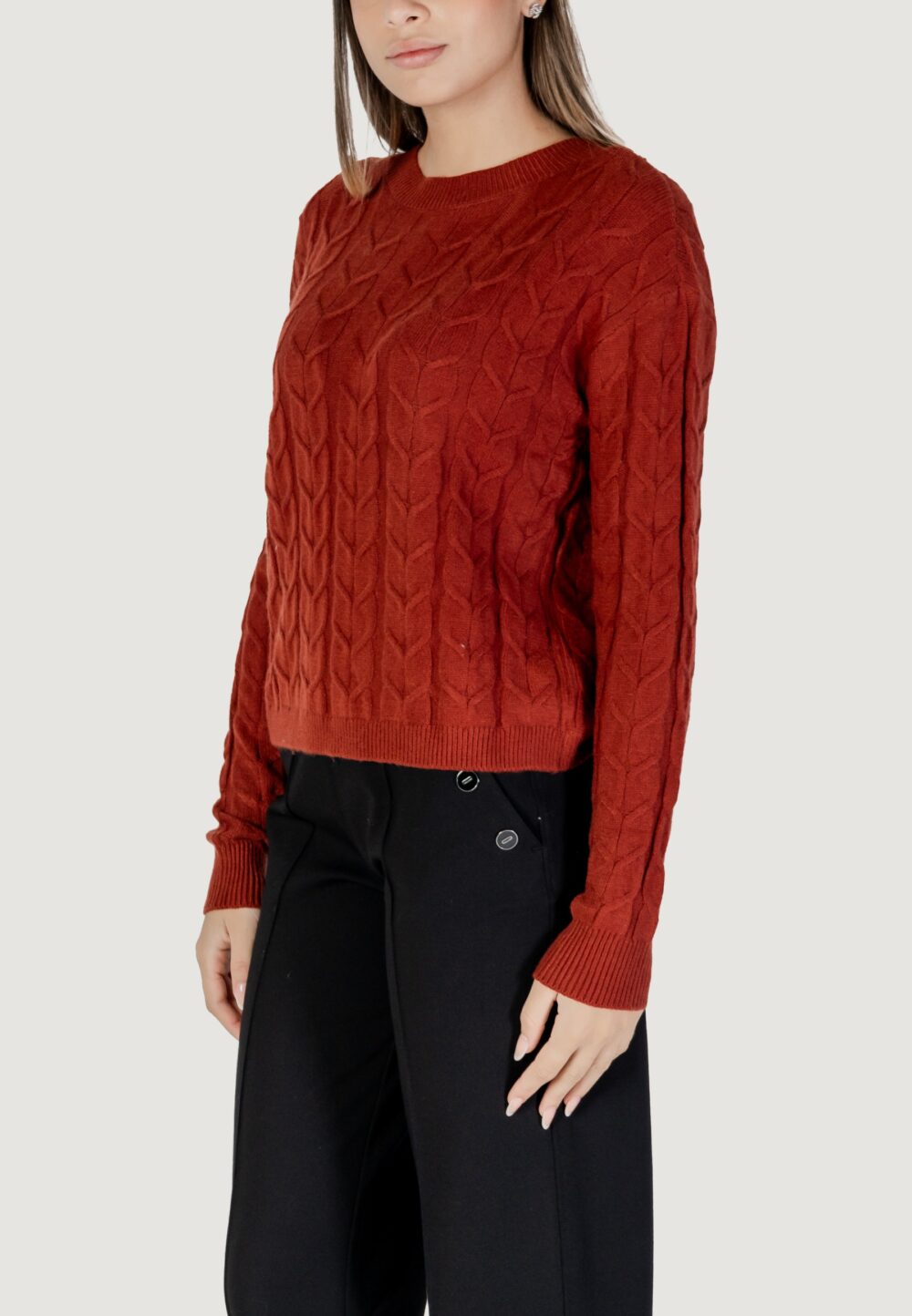 Maglione Vero Moda VMTILDA LS O-NECK 2WAY PULLOVER BOO Ruggine - Foto 4