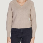 Maglione Vila Clothes VITULI L/S V-NECK GLITER KNIT TOP/PB Oro - Foto 1