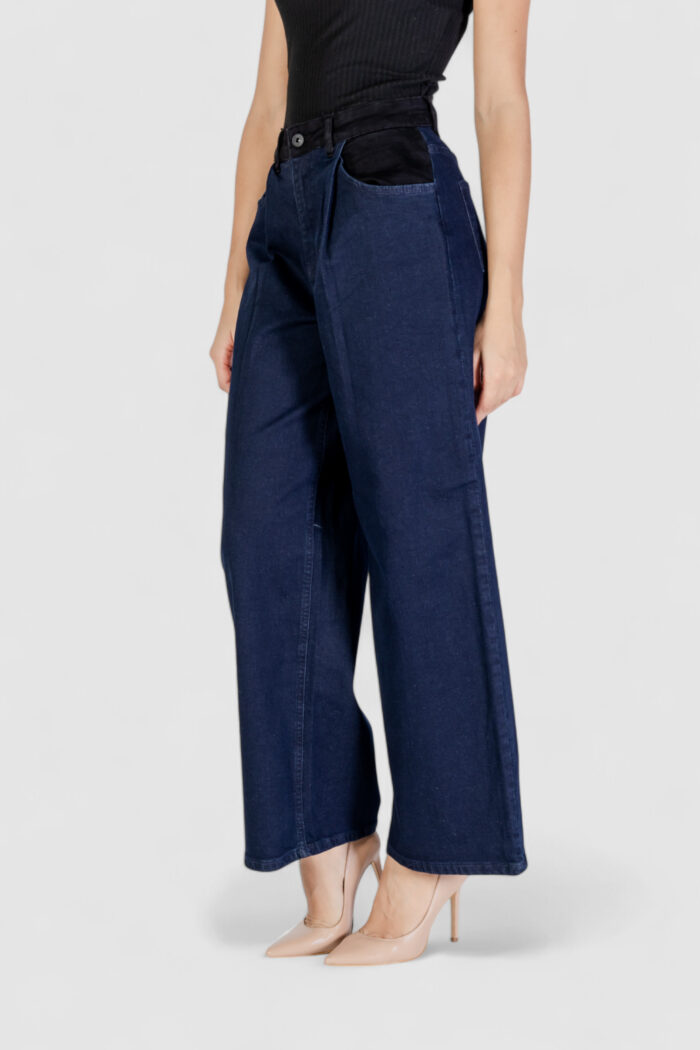 Pantaloni a palazzo Ichi IHLITZY Blue Denim