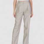 Pantaloni a palazzo Vero Moda VMELI HW HERRINGBONE STRAIGHT PANTS Grigio Chiaro - Foto 1