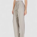 Pantaloni a palazzo Vero Moda VMELI HW HERRINGBONE STRAIGHT PANTS Grigio Chiaro - Foto 2