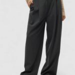 Pantaloni a palazzo Vero Moda VMSILJE MW WIDE PINSTRIPE PANTS Grigio Scuro - Foto 1