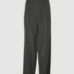 Pantaloni a palazzo Vero Moda VMSILJE MW WIDE PINSTRIPE PANTS Grigio Scuro - Foto 4