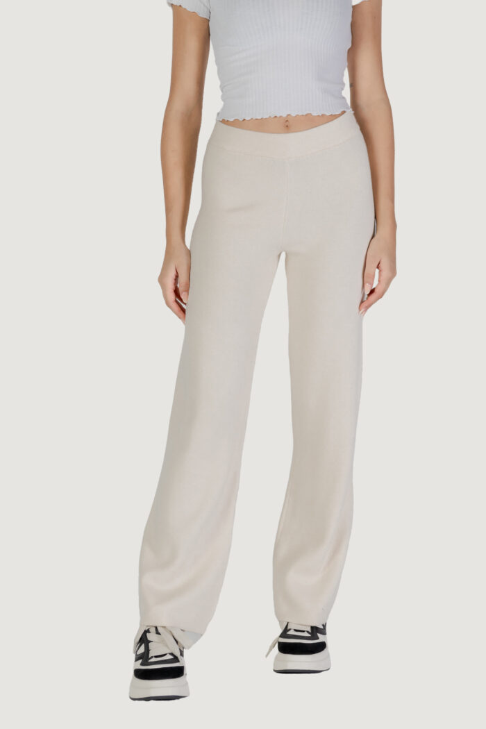 Pantaloni a palazzo Vero Moda VMSABA NW TROUSER GA Panna