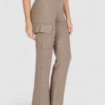 Pantaloni a palazzo Vila Clothes VICASSIE CARGO KNIT PANTS Beige scuro - Foto 3