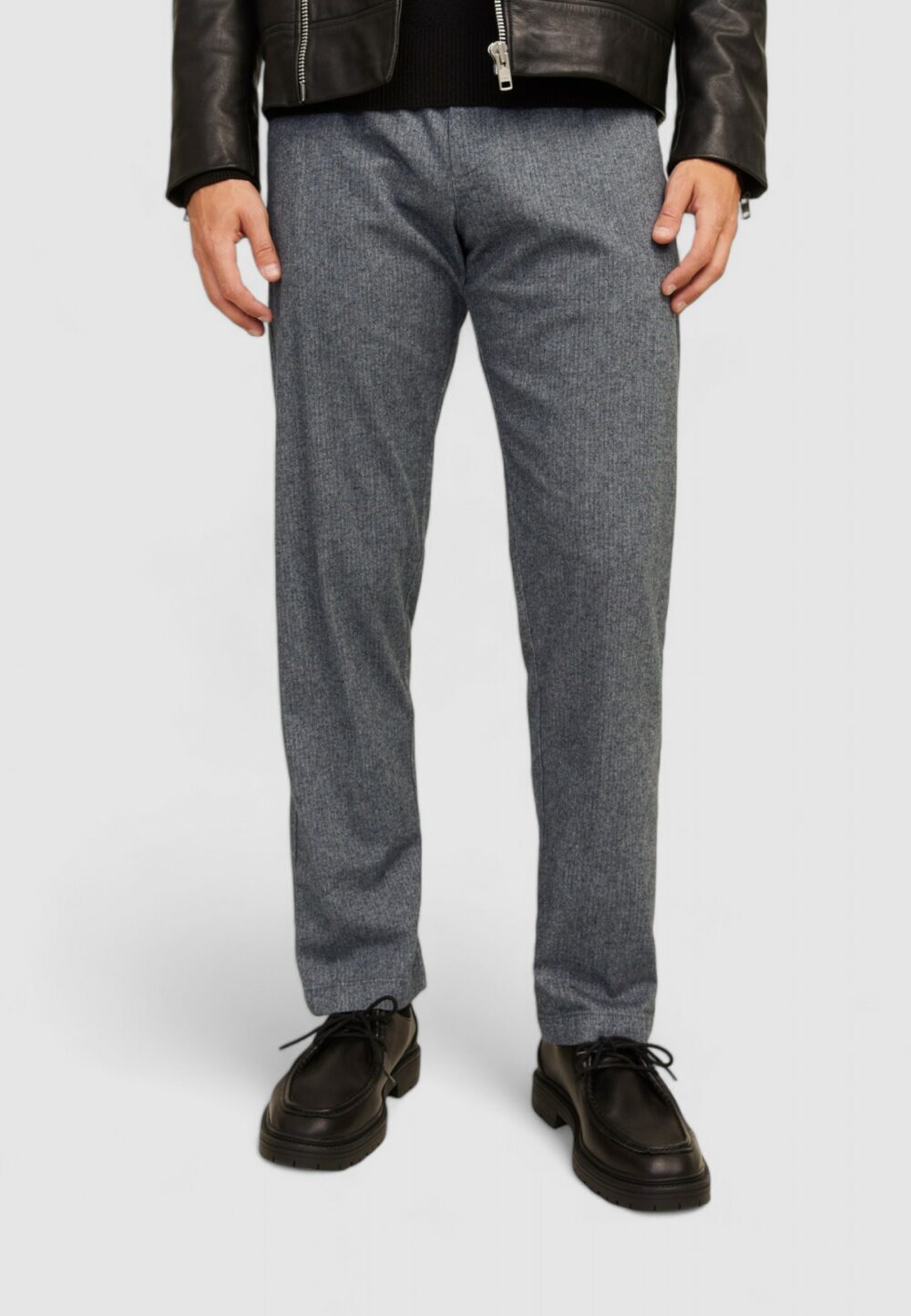 Pantaloni Jack Jones Jpstkane Jjherringbone Grigio - Foto 1