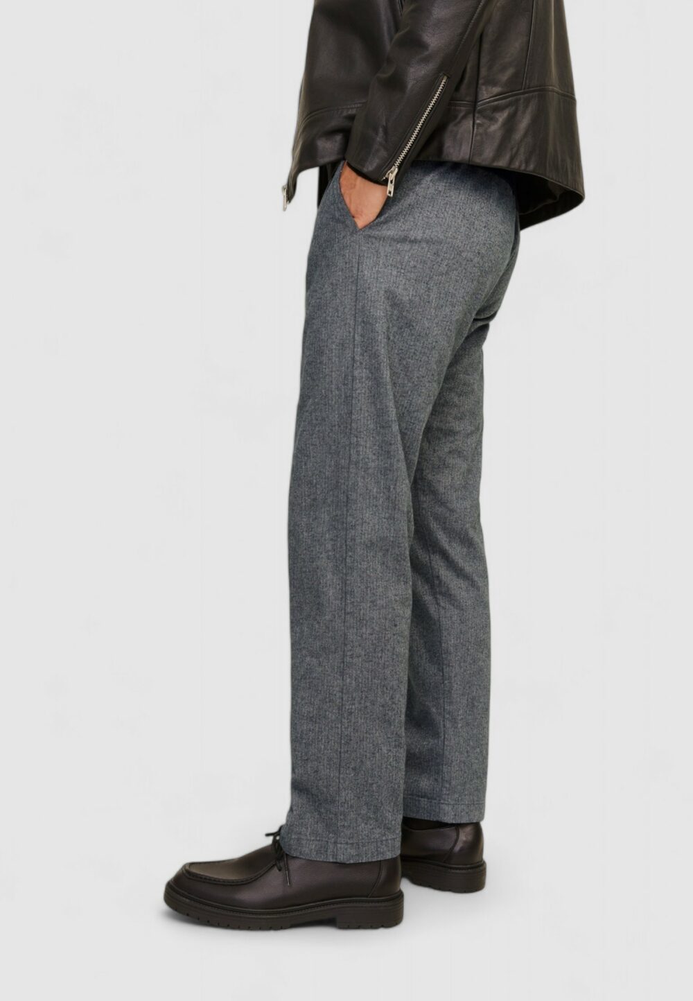 Pantaloni Jack Jones Jpstkane Jjherringbone Grigio - Foto 4