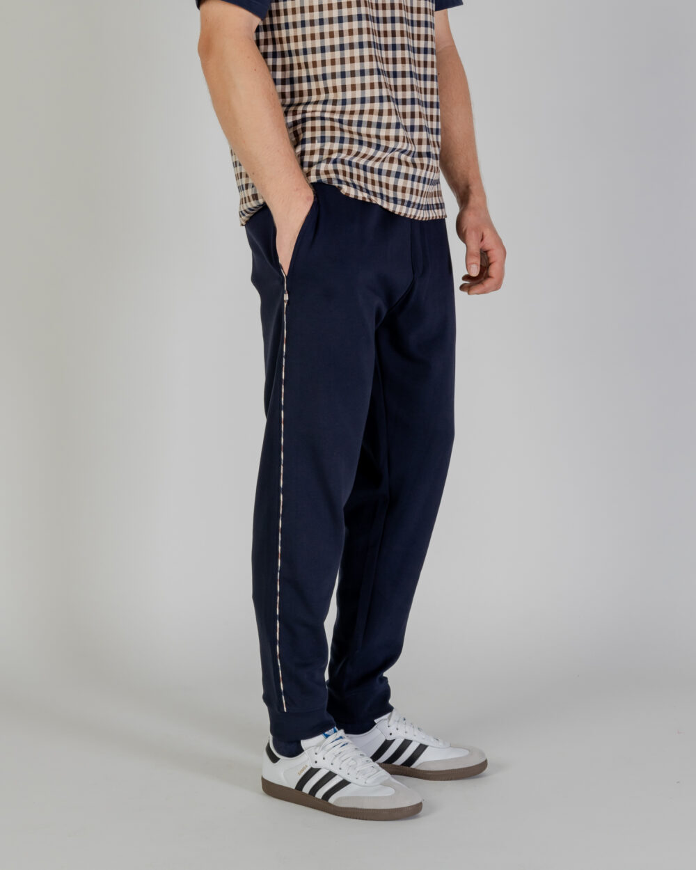 Pantaloni sportivi Aquascutum ACTIVE SCUBA PIPING TRACK PANTS Blu - Foto 4