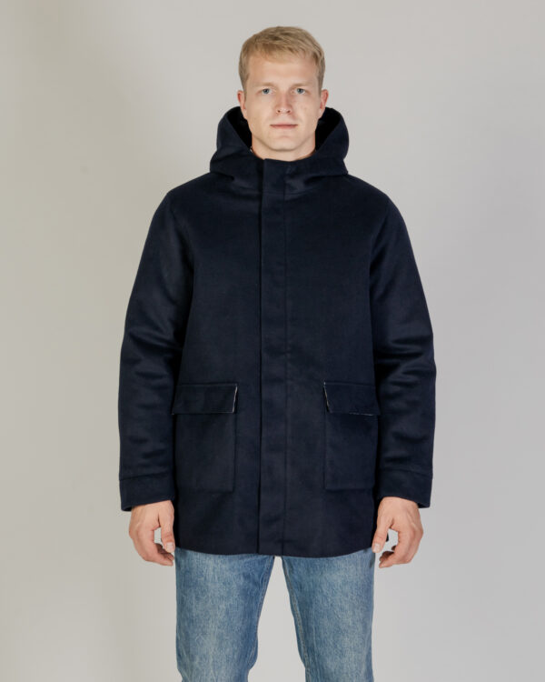 Parka Aquascutum WOOL HOODED ACTIVE COAT Blu - Foto 1