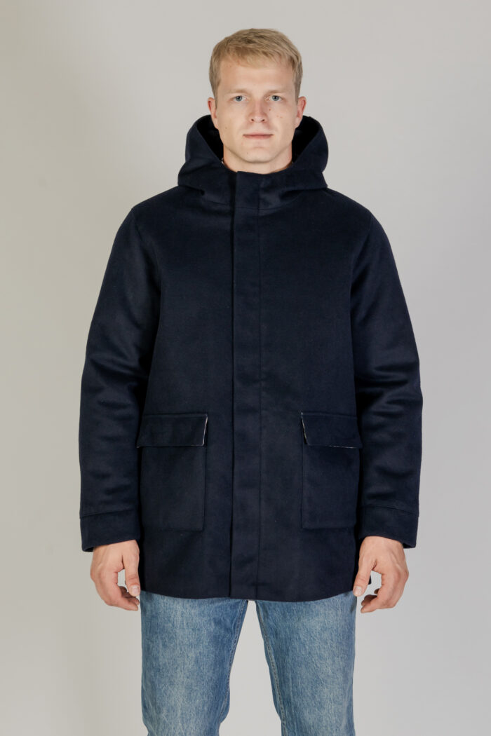 Parka Aquascutum WOOL HOODED ACTIVE COAT Blu