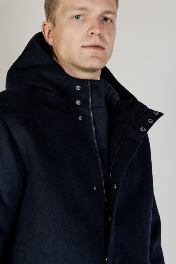 Parka Aquascutum WOOL HOODED ACTIVE COAT Blu