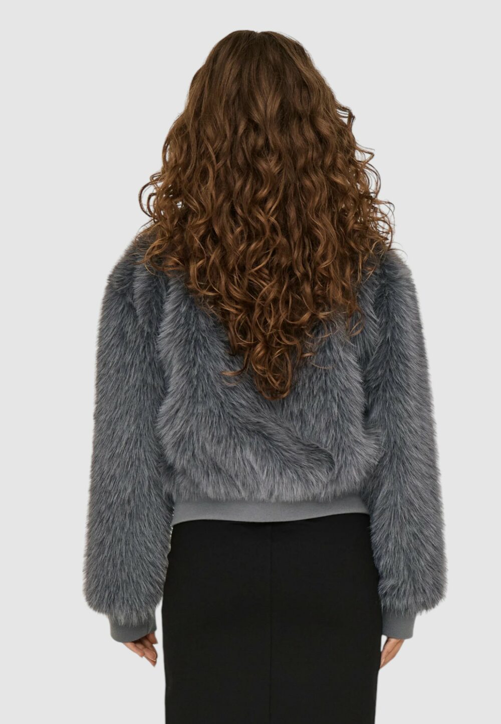 Pelliccia ecologica Only Onlmanny Faux Fur Cc Otw Grigio Scuro - Foto 4